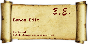 Banos Edit névjegykártya